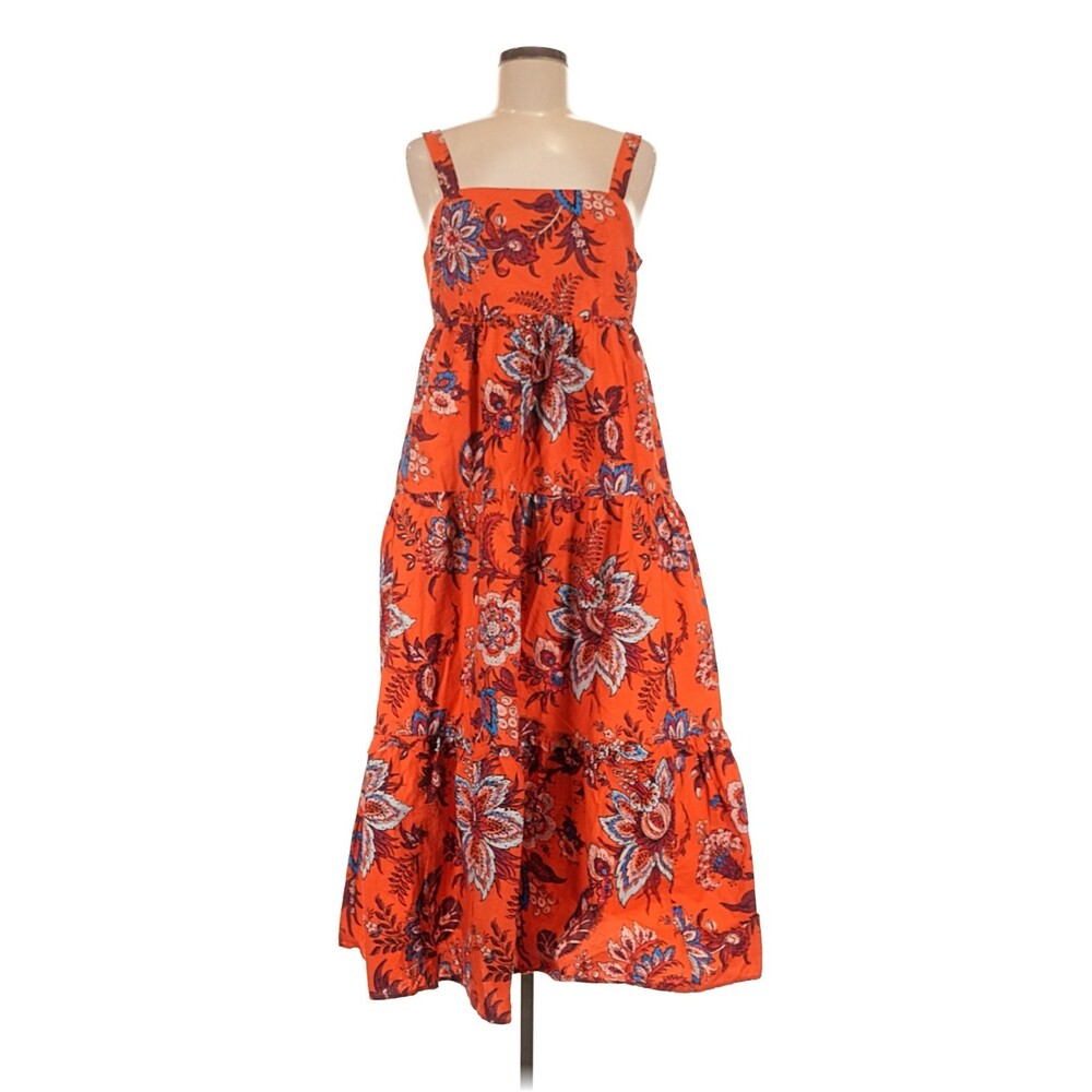 RHODE x Target Women's Leafy Floral Print Tiered Midi Dress